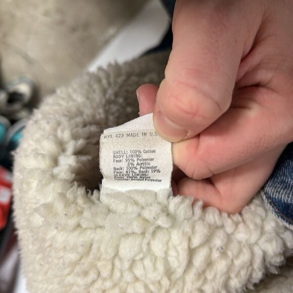 Vintage Levi’s Sherpa Lined Denim Trucker Jacket 70608 0216 - Picture 6 of 7